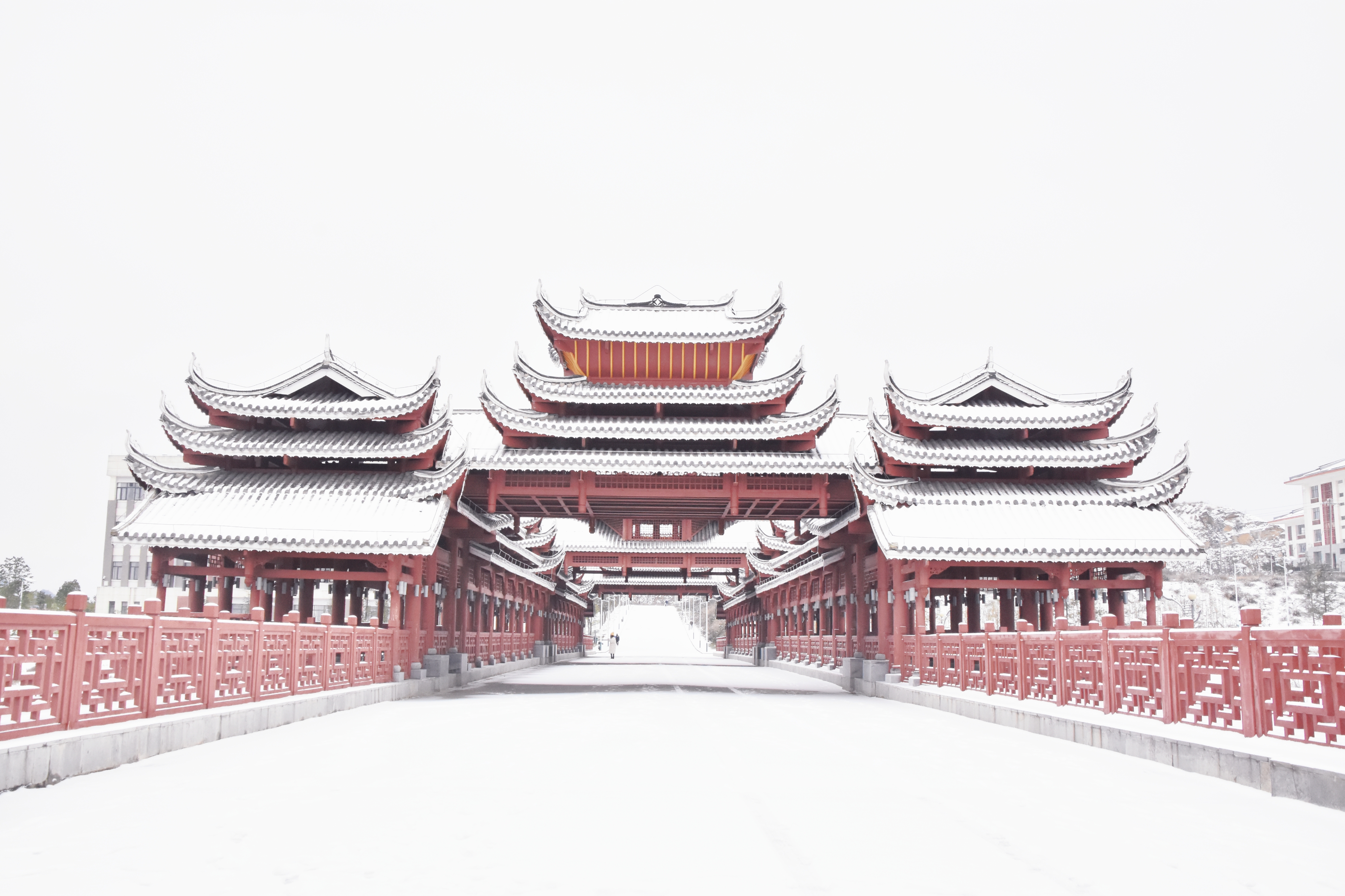 风雨桥雪景